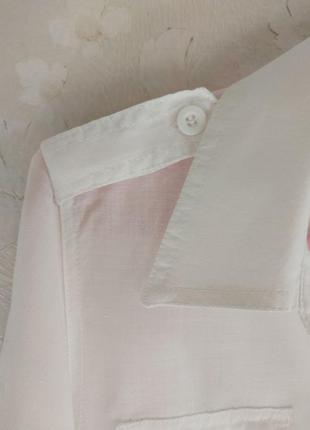 Женская льняная длинная рубашка m 46р. летняя, белая, лен5 фото