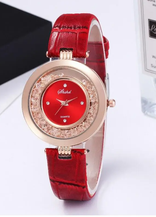 Женские наручные часы с красным ремешком код 705