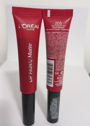 L'oreal paris lip paint matte рідка матова помада для губ.