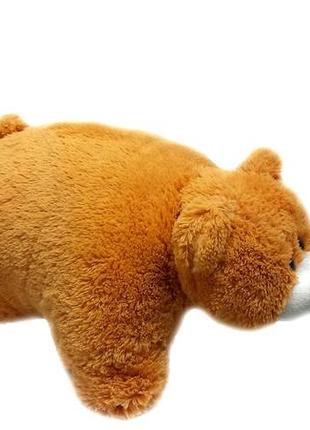 Подушка-іграшка аліна ведмедик 45 см медова2 фото