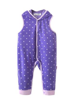 Флисовый комбинезон безрукавка филетовый в горошек. разные расцветки