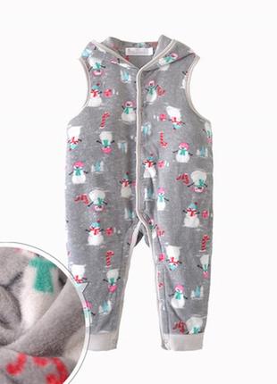 Флисовый комбинезон безрукавка пингвины разная расцветка