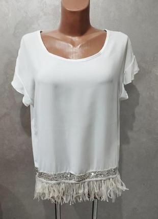 271.ошатна біла блузка з декором  італійського бренду varco auspicus, вир-во італія.
