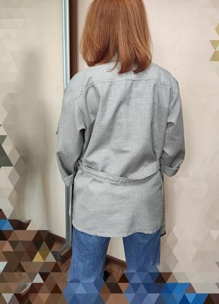 Weberei сорочка трикотажна р. l з поясом сіра жекет вітровка куртка легка з накладними кишенями жіноча2 фото