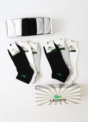 Набір шкарпетки спортивні для чоловіків lacoste 6 пар. шкарпетки комплект лакосте комплект 6 шт. короткі шкарпетки