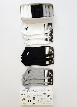 Шкарпетки комплект 9 пар adidas. набір чоловічих шкарпеток адидас. шкарпетки літні короткі. низькі шкарпетки7 фото