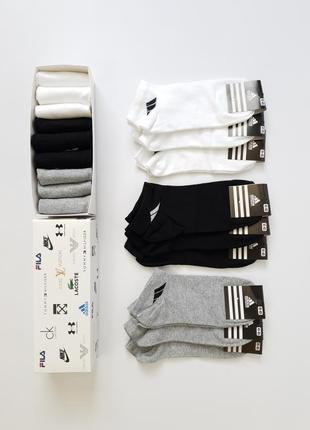 Шкарпетки комплект 9 пар adidas. набір чоловічих шкарпеток адидас. шкарпетки літні короткі. низькі шкарпетки5 фото