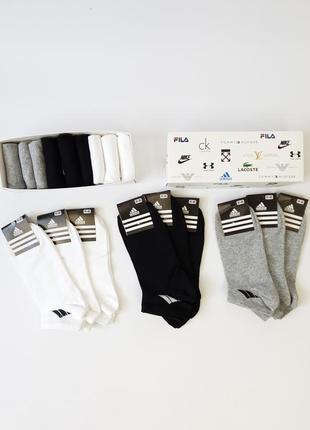 Шкарпетки комплект 9 пар adidas. набір чоловічих шкарпеток адидас. шкарпетки літні короткі. низькі шкарпетки9 фото