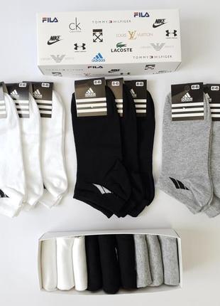 Шкарпетки комплект 9 пар adidas. набір чоловічих шкарпеток адидас. шкарпетки літні короткі. низькі шкарпетки6 фото