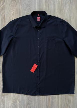 Мужская черная классическая хлопковая рубашка redmond regular fit