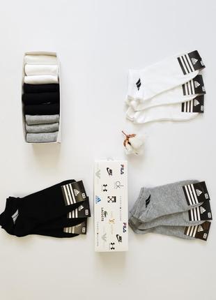 Набір шкарпеток для чоловіків 30 пар adidas. короткі шкарпетки чоловічі адідас. подарунковий набір шкарпеток7 фото