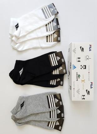 Набір шкарпеток для чоловіків 30 пар adidas. короткі шкарпетки чоловічі адідас. подарунковий набір шкарпеток6 фото