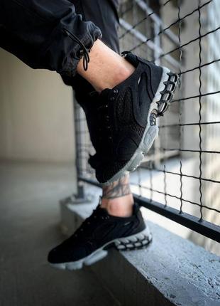 Кросівки чоловічі / жіночі чорні stussy x nike air zoom spiridon cage 2 "black/cool grey"6 фото