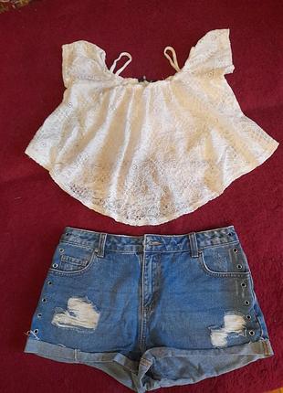 Шорты джинсовые и топ