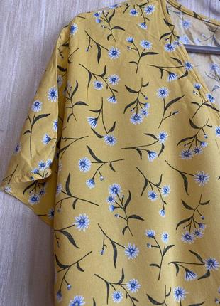 Желтое платье с цветочным принтом