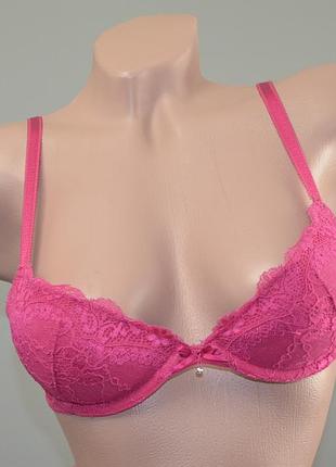 Кружевной, розовый бюстгальтер pink (70a)