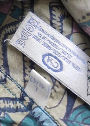 Рубашка шовк 💯 c&a різнокольоровий голубий принт тварини слон 🐘 вінтаж,l,m,38-426 фото