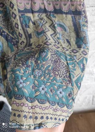 Рубашка шовк 💯 c&a різнокольоровий голубий принт тварини слон 🐘 вінтаж,l,m,38-424 фото