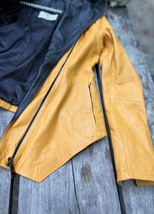 Фирменная стильная натуральная кожаная куртка косуха10 фото