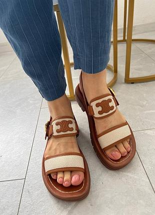 Босоножки натуральная кожа в стиле celine 🤎