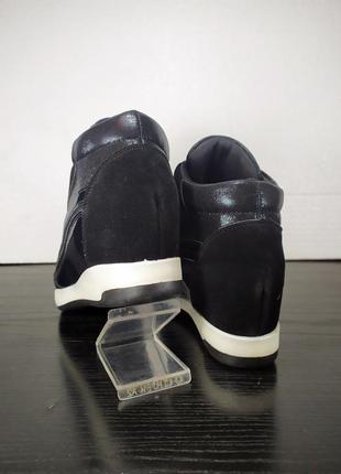 Демисезонные ботинки на платформе и шнуровке, замшевые. эко кожа3 фото
