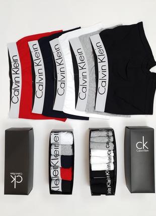 Трусы носки мужские комплект calvin klein. набор нижнего белья боксеры 5шт носки короткие 18 пар4 фото