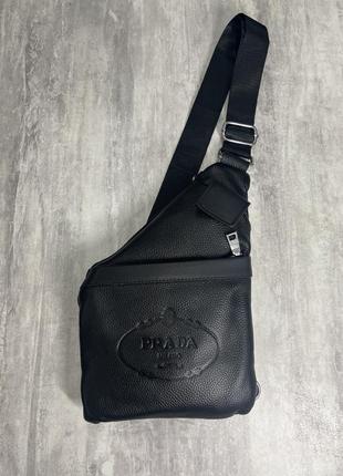 Стильная сумка кобура в стиле prada сумка через плечо кожаная нагрудная сумка