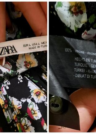 Zara блуза рубашка в цветочный принт10 фото