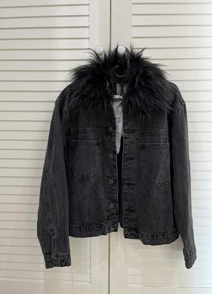 Джинсова куртка vero moda 10208042 m темно сіра5 фото