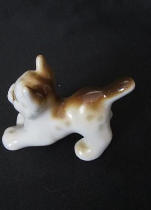 Фарфоровая статуэтка "рысенок" зхк, полонное