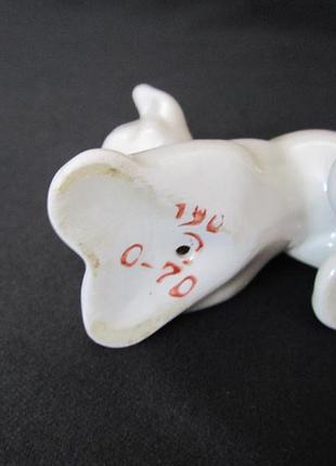 Фарфоровая статуэтка "рысенок" зхк, полонное