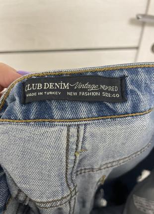 Джинсы с вышивкой mom club denim5 фото