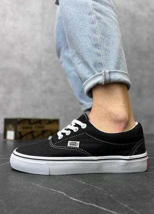 Женские кеды vans black white вансы черные3 фото