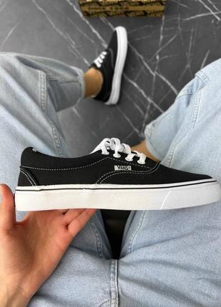 Женские кеды vans black white вансы черные2 фото