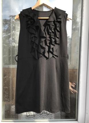 Плаття з воланами, платье с воланами, черное платье, чорне класичне плаття1 фото