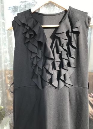 Плаття з воланами, платье с воланами, черное платье, чорне класичне плаття3 фото