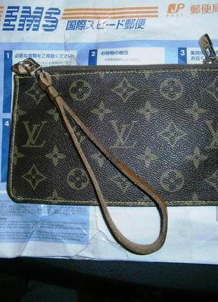 Hand made monogram canvas wallet / clutch new ручка кожа