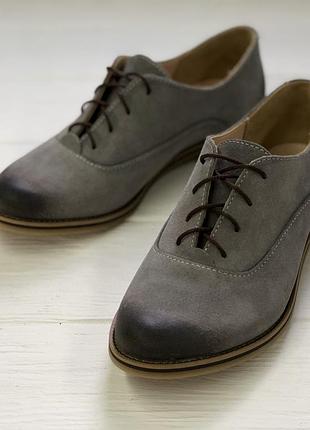 Туфлі з натуральної шкіри , замші оксфорд від виробника