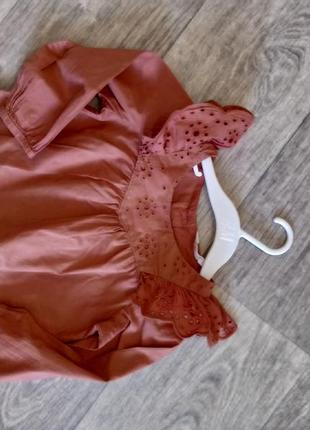 Фирменная удобная красивая стильная натуральная нарядная блуза от h&amp;m4 фото
