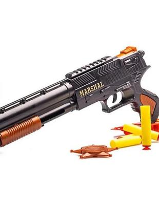 Игрушечный пистолет дробовик с патронами на присосках marshal2 фото