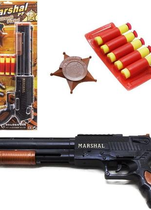 Игрушечный пистолет дробовик с патронами на присосках marshal4 фото