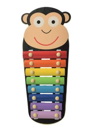 Детская игрушка ксилофон ww-189 деревянный (обезьяна)