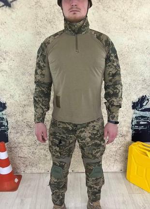 Летняя тактическая военная форма пиксель рип стоп зсу лето с наколенниками комплект одежда всу боевой костюм2 фото