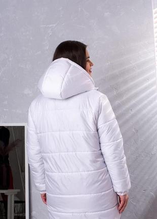 Куртка женская демисезонная удлиненная с капюшоном  - 012 цвет мокко7 фото