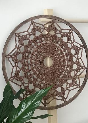 Панно круглое ,мандала гармония 44 см ажурная ,вязаная крючком,ручная работа,декор для...