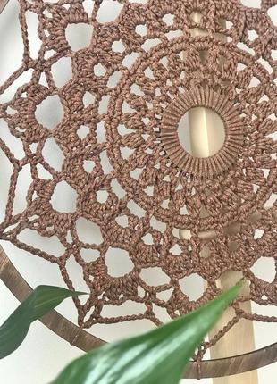 Панно круглое ,мандала гармония 44 см ажурная ,вязаная крючком,ручная работа,декор для...