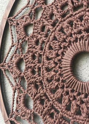 Панно круглое ,мандала гармония 44 см ажурная ,вязаная крючком,ручная работа,декор для...