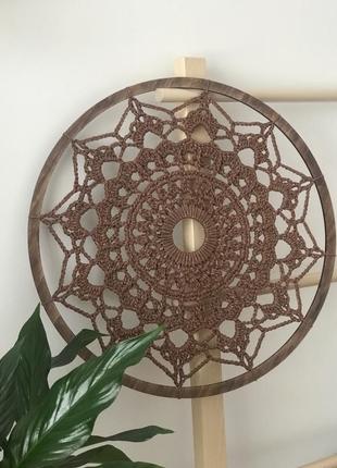 Панно круглое ,мандала гармония 44 см ажурная ,вязаная крючком,ручная работа,декор для...