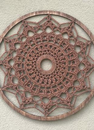 Панно круглое ,мандала гармония 44 см ажурная ,вязаная крючком,ручная работа,декор для...