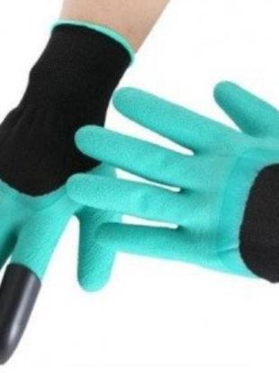 Рукавички садові з кігтями garden genie gloves4 фото